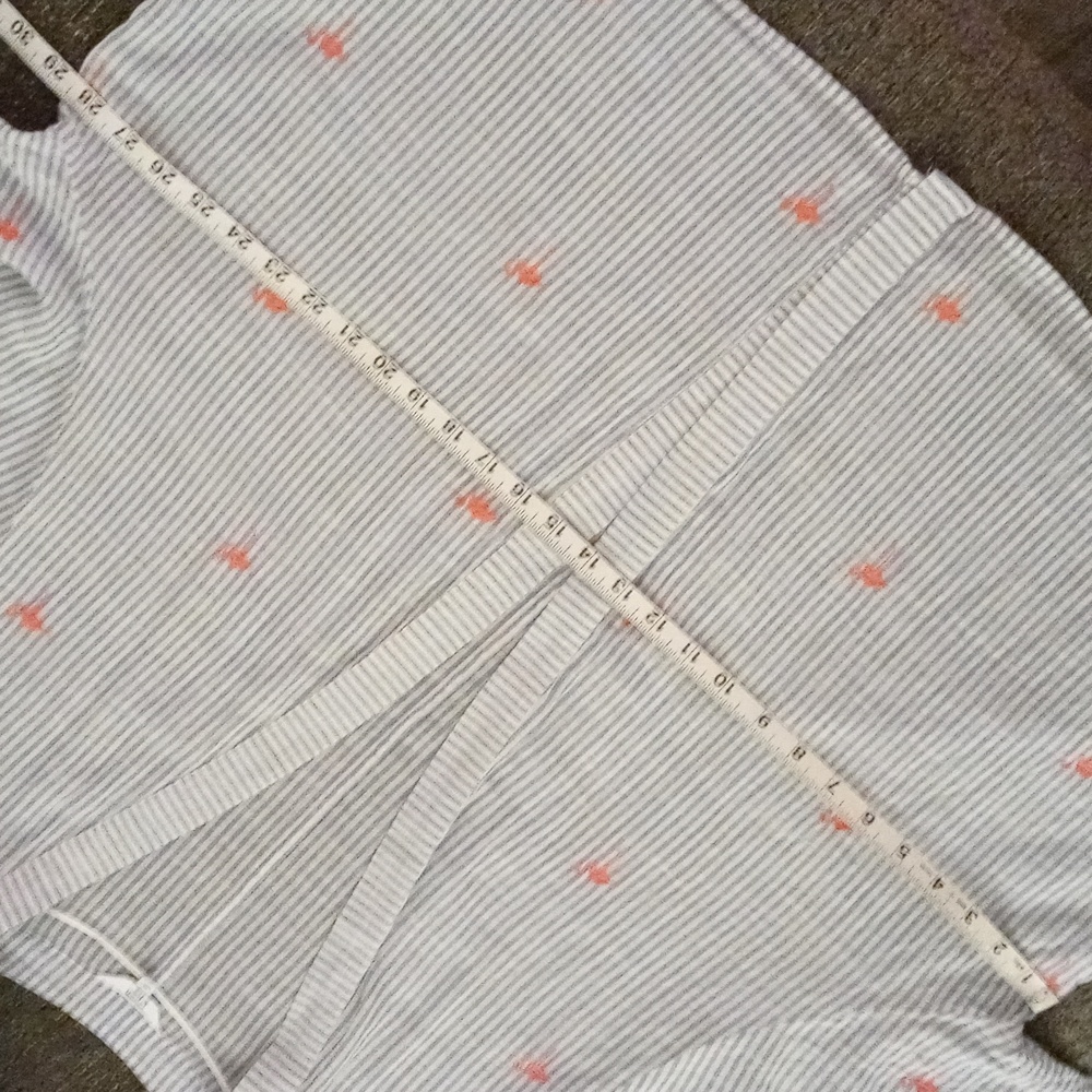 🦩Crown & Ivy🦩 - Blue/White Stripe Embroidered Flamingo Kimono Style Top - Picture 13 of 14